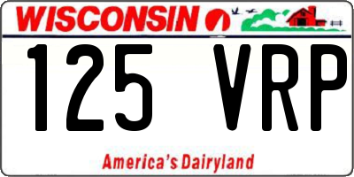 WI license plate 125VRP