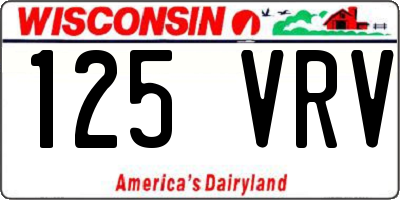 WI license plate 125VRV