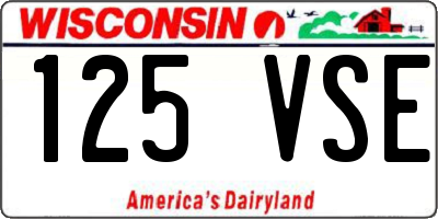 WI license plate 125VSE