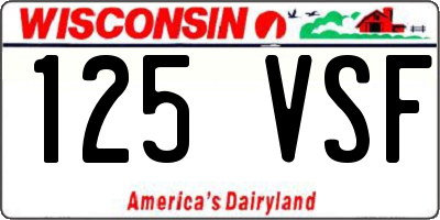 WI license plate 125VSF