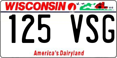 WI license plate 125VSG