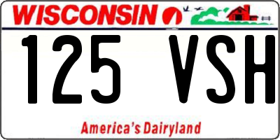 WI license plate 125VSH