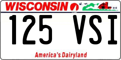 WI license plate 125VSI