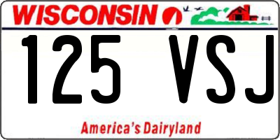 WI license plate 125VSJ