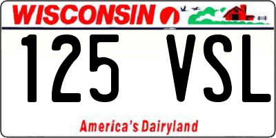 WI license plate 125VSL