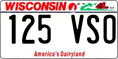 WI license plate 125VSO