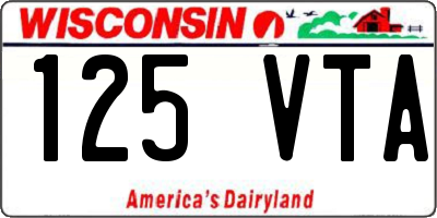 WI license plate 125VTA