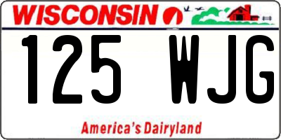 WI license plate 125WJG