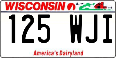 WI license plate 125WJI