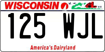 WI license plate 125WJL