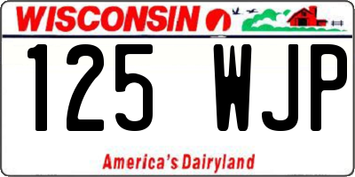 WI license plate 125WJP