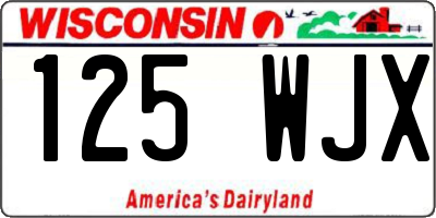 WI license plate 125WJX