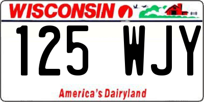 WI license plate 125WJY