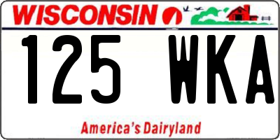 WI license plate 125WKA