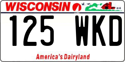 WI license plate 125WKD