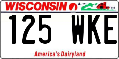 WI license plate 125WKE