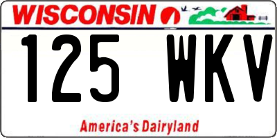 WI license plate 125WKV