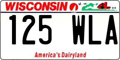 WI license plate 125WLA