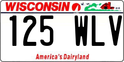 WI license plate 125WLV