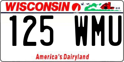 WI license plate 125WMU