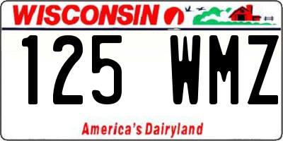 WI license plate 125WMZ