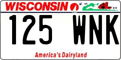 WI license plate 125WNK