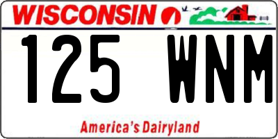 WI license plate 125WNM