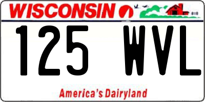 WI license plate 125WVL