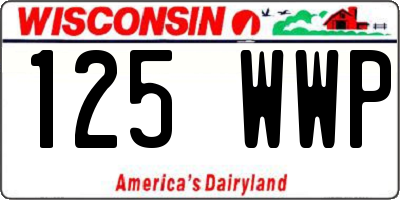 WI license plate 125WWP