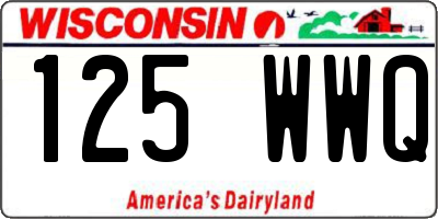 WI license plate 125WWQ
