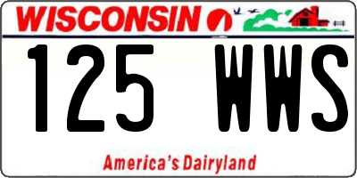 WI license plate 125WWS