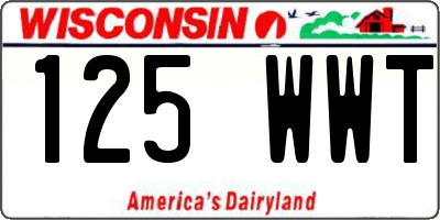 WI license plate 125WWT