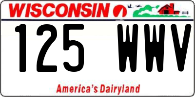 WI license plate 125WWV
