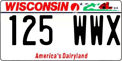 WI license plate 125WWX
