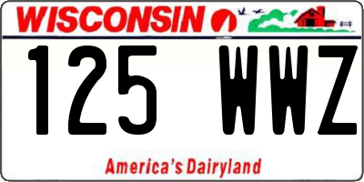 WI license plate 125WWZ
