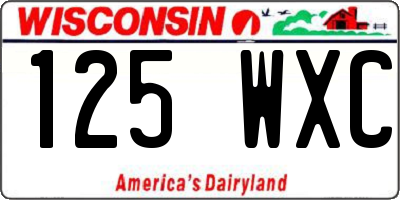 WI license plate 125WXC