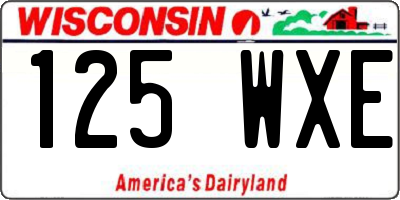 WI license plate 125WXE