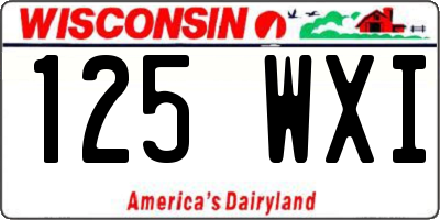 WI license plate 125WXI