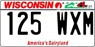 WI license plate 125WXM