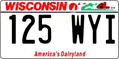 WI license plate 125WYI