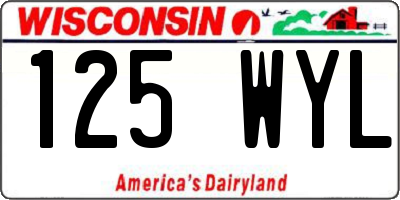 WI license plate 125WYL