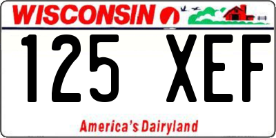 WI license plate 125XEF