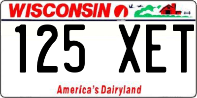 WI license plate 125XET