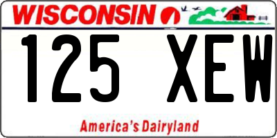 WI license plate 125XEW