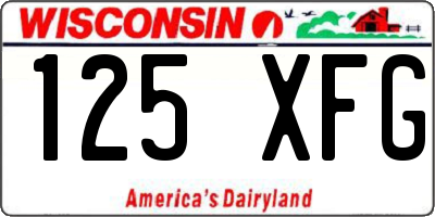 WI license plate 125XFG