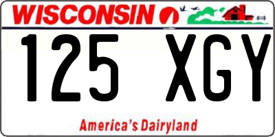 WI license plate 125XGY