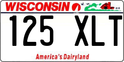 WI license plate 125XLT