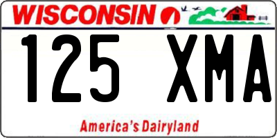 WI license plate 125XMA