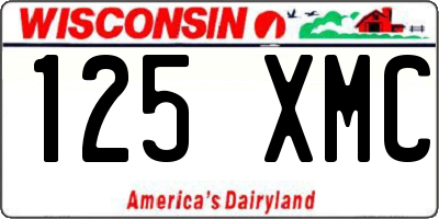 WI license plate 125XMC