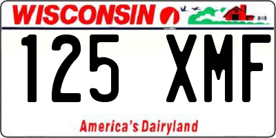 WI license plate 125XMF